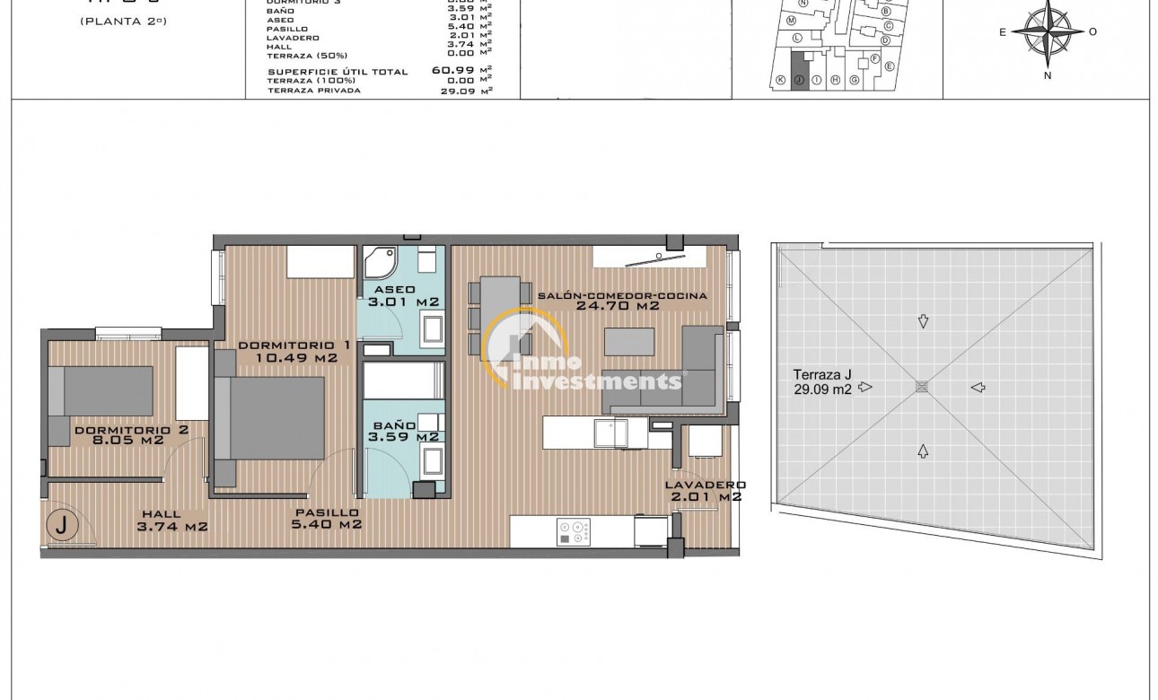 Neubau Immobilien - Penthouse - Algorfa - Pueblo