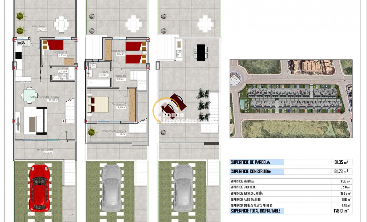 Neubau Immobilien - Reihenhaus - Cox - Sin Zona