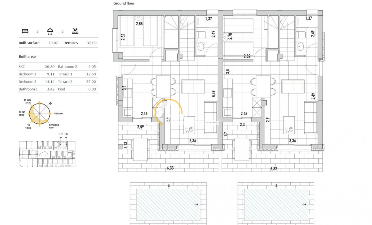 Obra nueva - Chalet pareado - Orihuela Costa - PAU 8