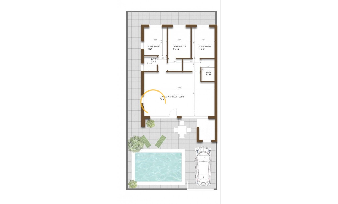 Obra nueva - Chalet independiente - Fuente alamo de Murcia - La Pinilla - Las Palas